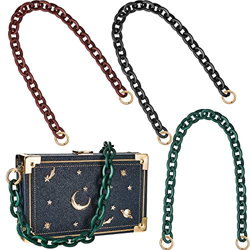 3 Pieces Resin Purse Strap Short Chunky Bag Chain Resin Bag Purse Handle Strap Replacement Handbag Decoration Chain Handbag Purse Making Accessory Decoration