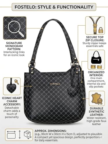 Image of Fostelo Women's Blossom Luxe Satchel Tote Handbag for Women | Ladies Purse | Stylish Shoulder Bag | Gift For Women