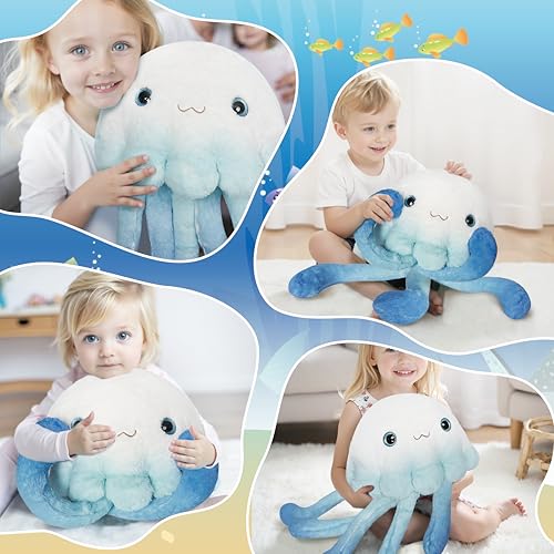 Image of Niuniu Daddy 20 inch 3.3 Pound Weighted Stuffed Animals Jellyfish for Kids Adults, Jellyfish Weighted Plushies Toy, Chubby Body Pillow for Sleeping, Ocean Series Huggable Gift for Everyday Comfort