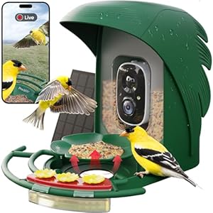 PerchMe® Bird Feeder with Camera Solar Powered,1080P Bird House Camera with AI Identify,Auto Capture Bird,Motion Detection,Smart Bird Feeder with Camera for Outdoors,A Ideal Gift(Seed Scoop Included)