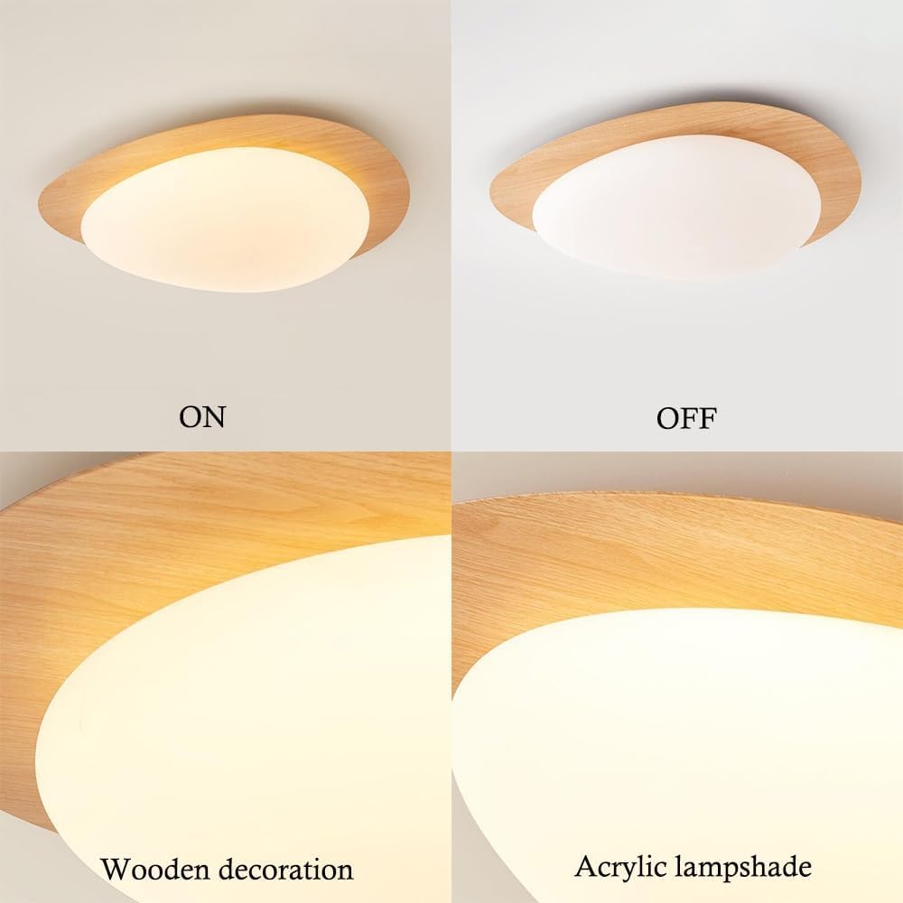 Genérico Lámpara Techo Nórdica, Diseño Guijarro, Led Regulable, Cuida Vista | Instalación Empotrada, Vida útil De 30.000 Horas, Apta Para Cocinas, Pasillos Y Estudios (Walnut 30cm)