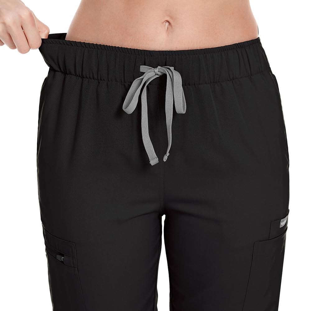 Pantalones de Enfermería Cintura Elástica con Cordón 5 Bolsillos Tejido Transpirable Poliéster DK74