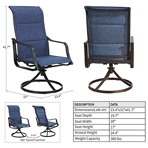Top Space Patio Dining Chairs 2 Pieces Outdoor Metal Swivel Rocker