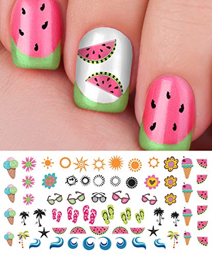 Summer Time Fun Nail Art Decal Set #1- Ice Cream, Flip Flops & More!