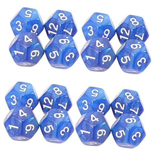 Yardwe Dés à 12 Faces en Acrylique pour Jeux de Rôle Lot de 20 Pièces Salle de Classe Faciles à Lire Utilisation Confortable Jeux de Société et Mathématiques