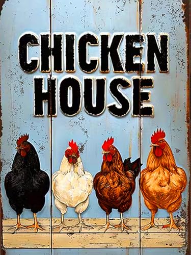 ijbnhd Chicken Diamond Art Kits for Adults, 5D Chicken Diamond Painting Kits for Adults, Round Full Drill Gem Art Kits for Beginners for Wall Decor 12x16inch