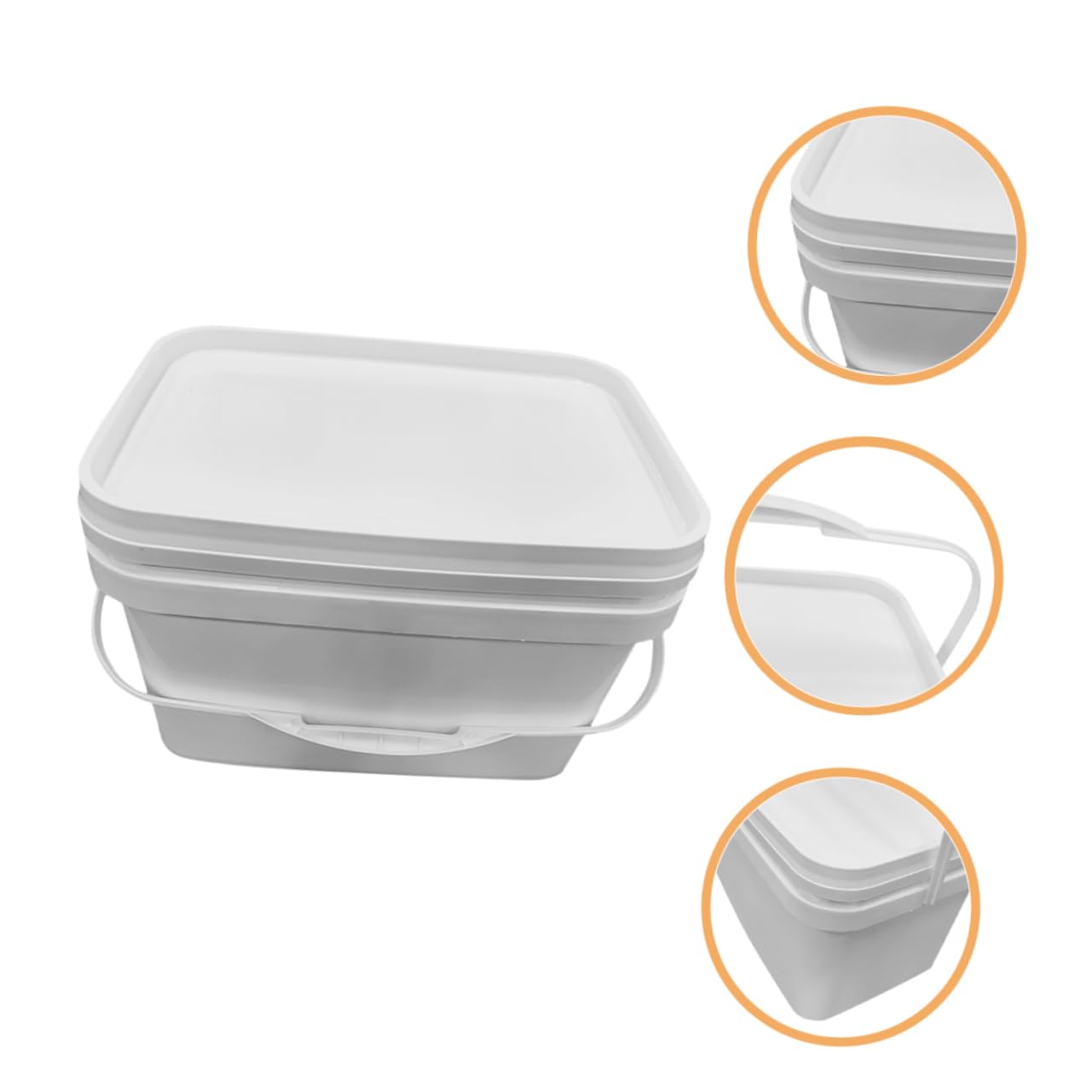 Secchio per Vernice in Plastica 10l Bianco con Coperchio e Manico, Leggero e Facile da Trasportare, Mastello per Pittura e Uso Domestico