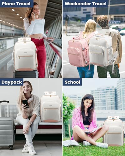 Image of LOVEVOOK 40L Travel Backpack with Waist Strap,Flight Approved Carry on Backpack,Waterproof Personal Item Travel Bag,TSA Carry on Luggage Suitcase Travel Essentials,Gifts for Women & Men,fit 17 inch Laptop