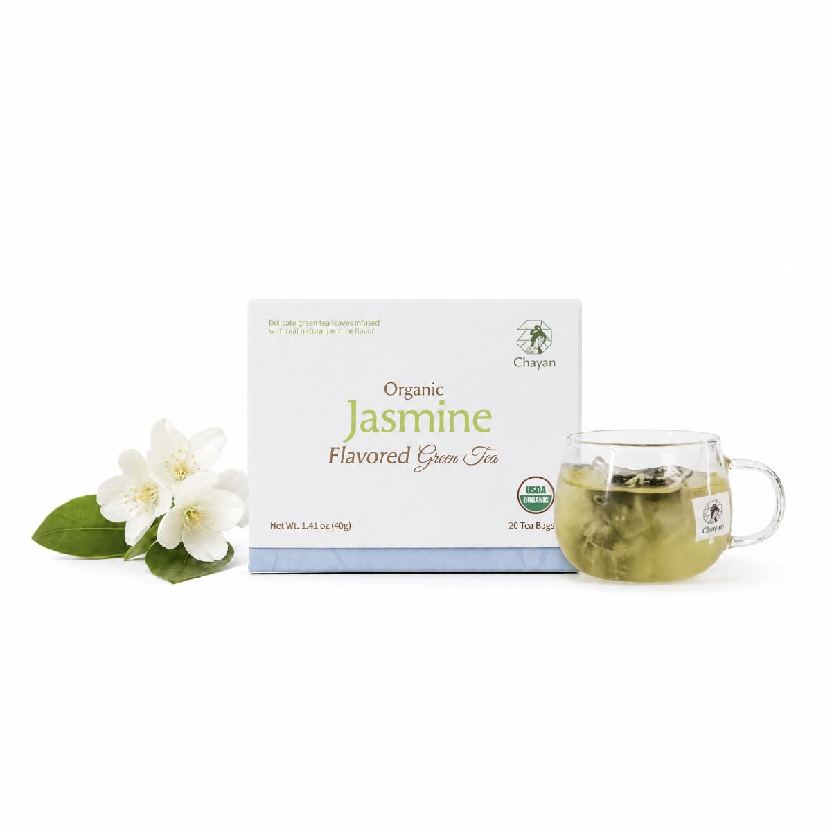 MODERN CHINA TEA SHOP Chá verde com jasmim orgânico, 20 sachês