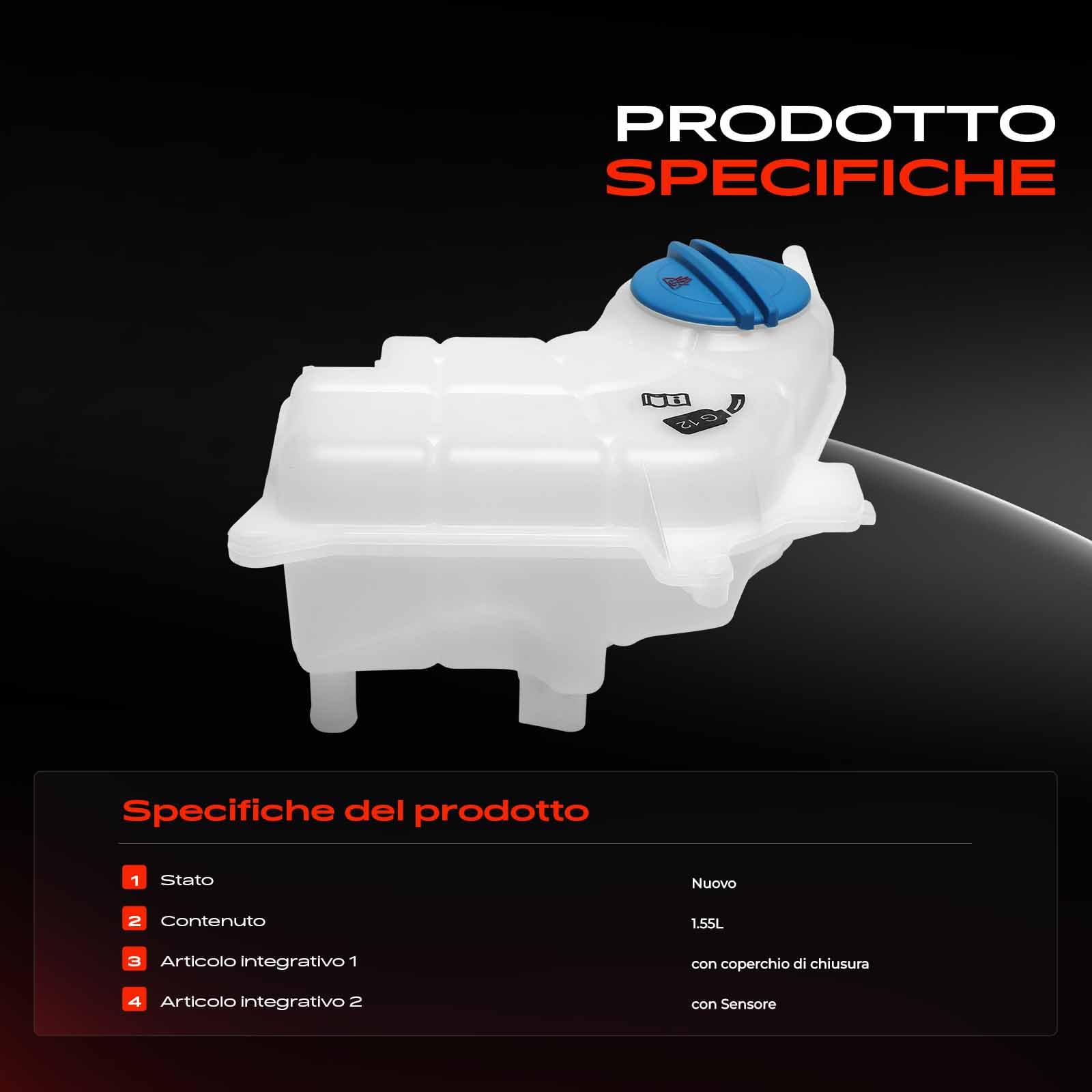 Frankberg Serbatoio di Espansione Refrigerante Intestazione Compatibile con A6 Avant 4B5 4B6 2.5 TDI A6 4B2 4B4 2.5 TDI A6 4B2 4B4 2.5 TDI quattr.o A6 Avant 4B5 4B6 2.5 TDI quattr.o 8E0121403E
