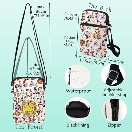 LEVLO Funny Bill Cipher Crossbody Bag Gravity Movie Fans Gift Mabel & Dipper Shoulder Bag Bill Cipher Merchandise2