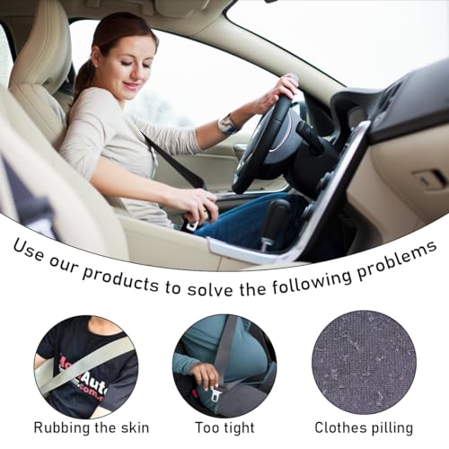 povtii 2PCS Car Seat Belt Cover Pad, Soft Auto Seatbelt Protector for a More Comfortable Driving, Fluffy Plush Seatbelt Shoulder Pad for All Vehicles and Backpack, Car Accessories (Gray) - Image 6