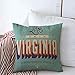 Federe Cuscini 45x45 Divano Fodera per Cuscino Messaggio d'Amore degli Anni Cinquanta Vintage States Visitoric degli Anni Sessanta Vacanze Virginia 1940S 1950S 1960S 40S 50S Old Federe Copricuscini