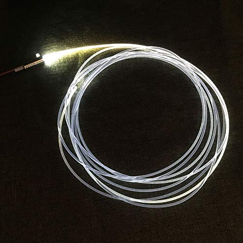 Image of 3mm 5meters /16ft PMMA Optic Fiber Cable Side Glow with 12V 1.5W LED Aluminum Illuminator Light Source for Home Car DIY (White)
