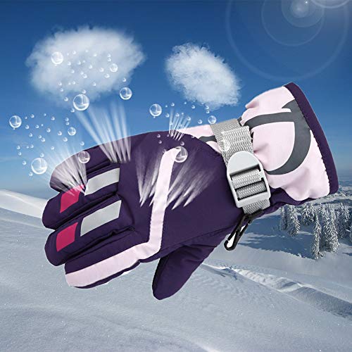 Children Ski Gloves, Thermal Snowboarding Gloves - for Kids Boys and Girls，Kids Winter Ski Gloves Waterproof Warm Full Finger Snow Gloves4