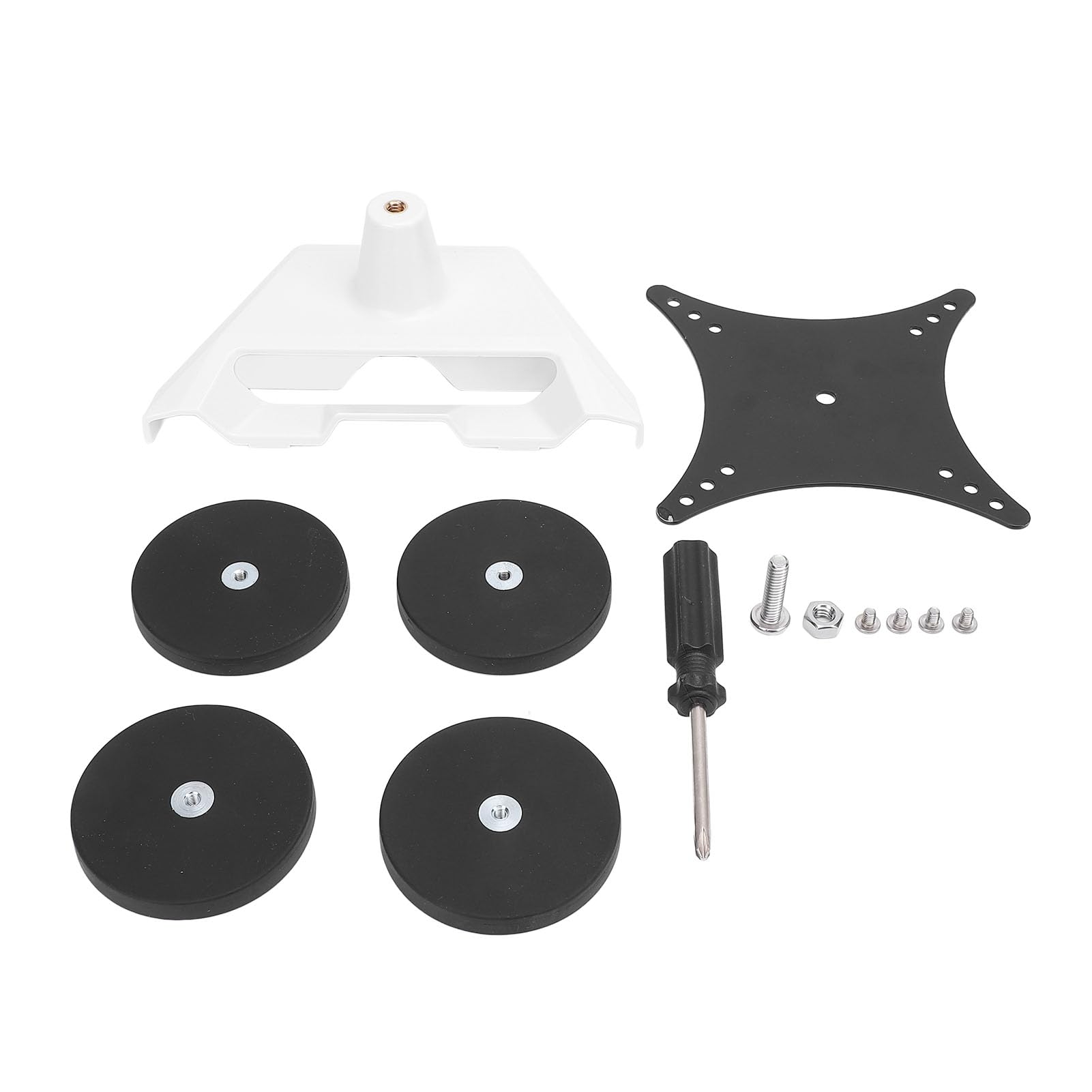 HUIOP Kit Staffa di Montaggio Tetto Dell'auto in Acciaio Inossidabile con Magneti+rivestimento in Gomma+per Mini Antenna Satellitare+supporto Stabile