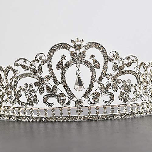 Silver Crown Cake Topper Girls Women Birthday Party Tiara Cake Topper Crystal Rhinestone Beaded Princess Hair Accessory #TOP5