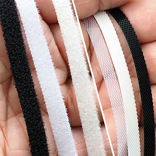 Image of Extremely Thin and Soft Strong Mini Clothes Hook and Loop Fasteners Sewing Type Back Without Adhesive Tiny Clothing Accessories DIY Handmade Materials (White, 0.23 inch /6mm)