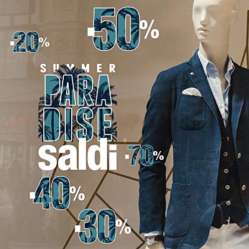 Kina CRSD0104 - Ventana de verano 100% reutilizable, decoración para escaparates, tiendas, sin pegamento y reposicionable