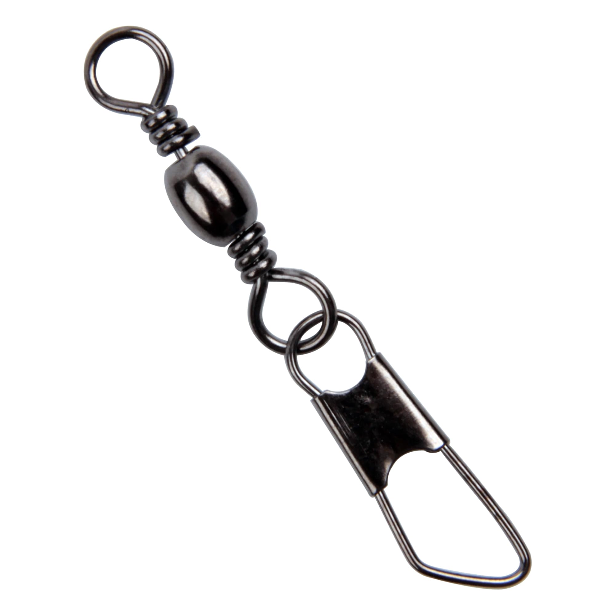 VATEICO Barrel Swivel Snaps,50 Count Fishing Swivel Safety Snaps Stainless Steel Copper Swivel Fishing Multiple Size Black Nickle Fishing Swivel Snaps for Saltwater Freshwater (#12-15lb - 50 Count)