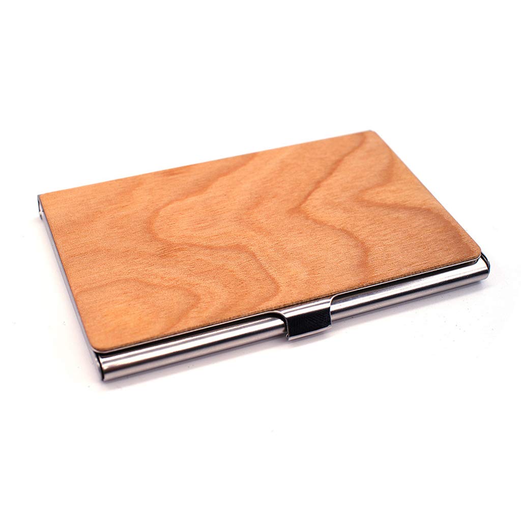 Msioytog B Professional Wood Usiness Card Holder Pocket For Case For Carrier Wood Stand