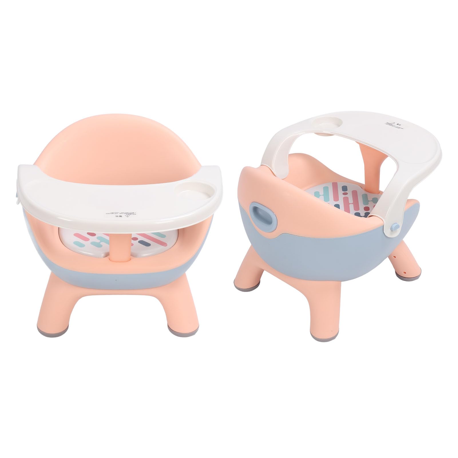 Silla de Alimentación Infantil, Cojín de Sonido Asiento Elevador de Alta Capacidad de Carga con Protección de Columna de Bandeja para el Hogar (PINK)