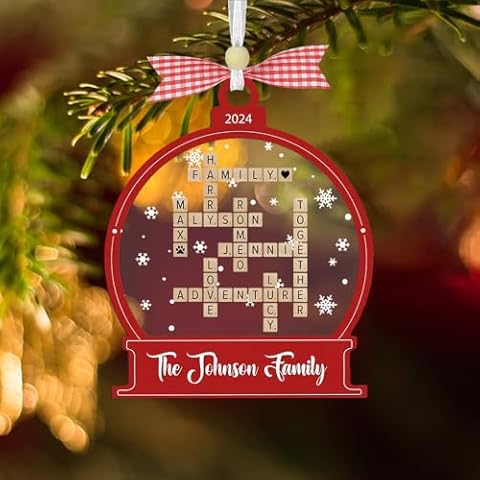 Cools Love Family Crossword Christmas Ornament, Scrabble Personalized Christmas Ornament, Family Names Puzzle, Custom Scrabble Ornament, Family Ornament, Ideas Cover