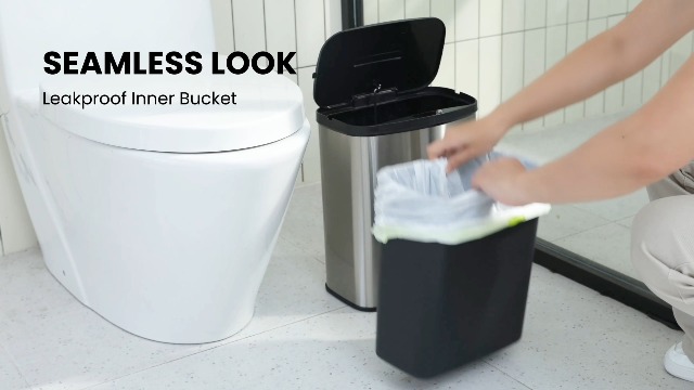 Bote de basura automático con sensor de movimiento 8 L acero inox miniatura 7