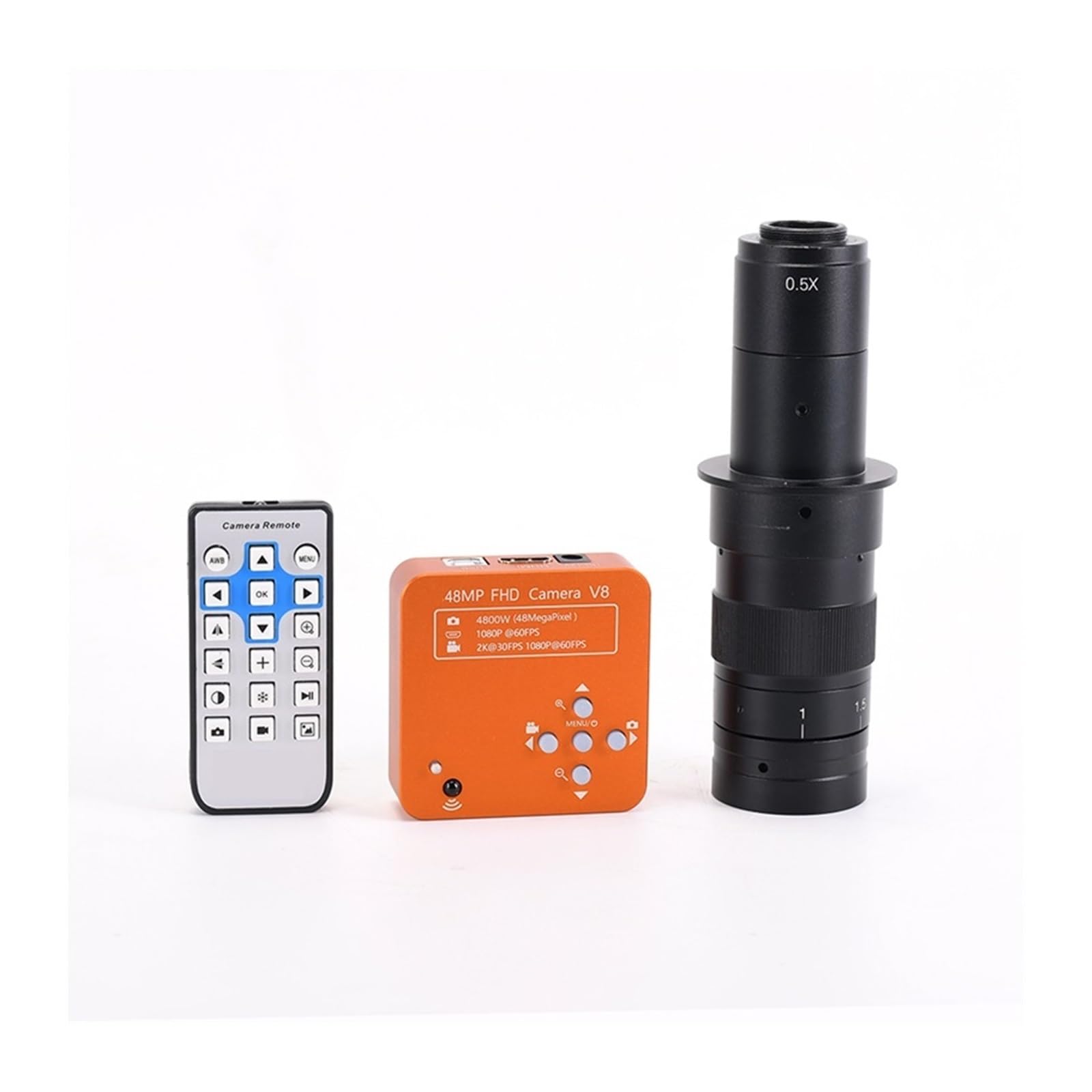 Mikroskop 48MP Digitalmikroskop mit 180X Objektiv 60FPS FHD USB Industriemikroskopkamera for Telefonreparaturlöten(180x Lens)