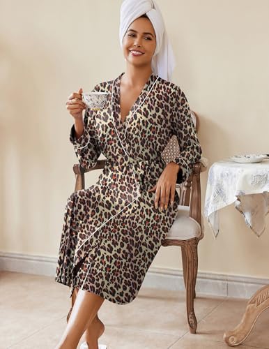 Ekouaer Womens Robes Lightweight Soft Knit Bathrobe Full Length Sleepwear with Pockets Ladies Loungewear S-3XL3