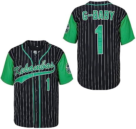 Kekambas Men's #1 G-Baby Jarius Evans Hardball Movie Baseball Jersey Black Size L