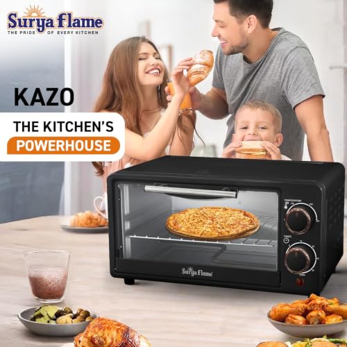 Image of Surya Flame Zolo 10L OTG Oven for Kitchen, 1200W Compact Toaster Griller for Baking Pizza, Cake, Grilling | Auto-Shut Off with Ready Bell | Multi-Stage Heat Selection & Timer | 2 Year Warranty