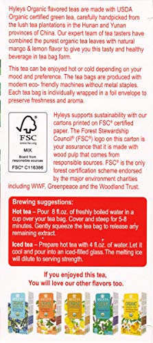 Hyleys Organic Green Tea Mango And Lemon Flavor - 25 Tea Bags #TOP2