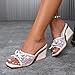 Women Square Toe Wedge Block Heel Mule Sandals Fashion Bow Open Toe Slip On Unique Chunky Heel Dress Sandals For Party Bridal Wedding (Wihte-lace,8)