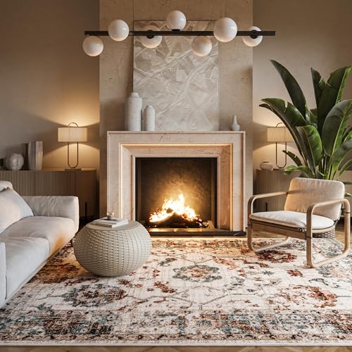 nuLOOM Performance Oriental Style Area Rug, Vintage Design, Durable, Easy