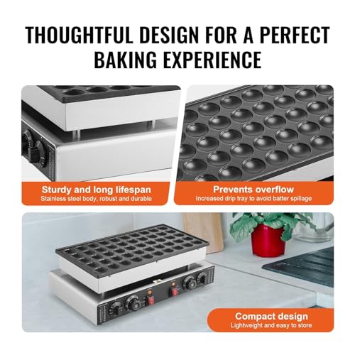 50 Szt. Mini Holenderskich Naleśnikarek Dorayaki Baker Machine Komercyjna Nieprzywierająca Gofrownica Z Podwójną Kontrolą Czasu I Temperatury Łatwe Płynne Gotowanie