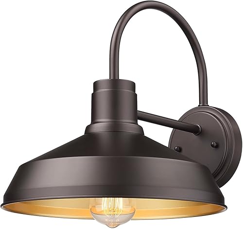 ALLGOT Lámpara exterior de granero, aplique de pared de granja, accesorio de iluminación de pared para porche al aire libre, luces de granero de