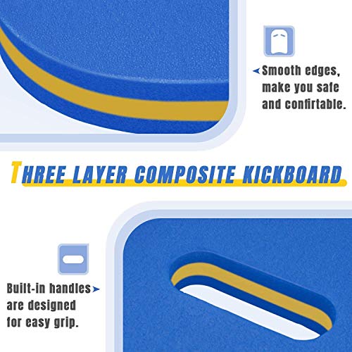 Strpretty Basic Musb Safty Swimming Kickboard - U Design Swim Training Aid Kick Board With Integrated Hole Handle, Eva Foam (17"X12")-Bule #TOP4