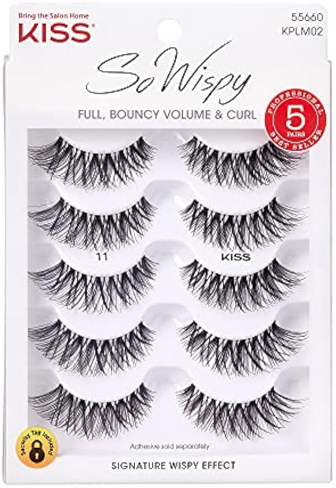 KISS Products So Wispy Lashes, 5 Pair (Package May Vary)