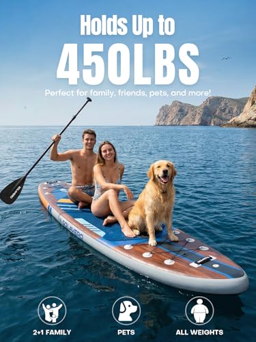 SOLAVERO 11\'6\" Inflatable Paddle Board with Premium SUP Board Accessories, Paddle Board with Anti-Slip EVA Deck for Youth & Adults of All Skill Levels, SUP Board with Seat for Yoga, Fishing, Surf