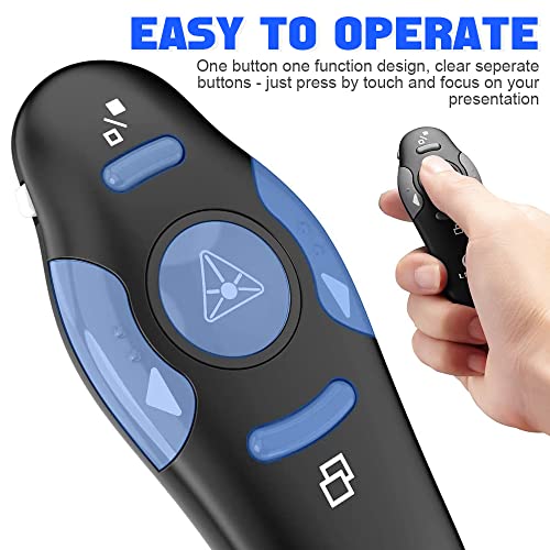 LNGOOR Controle remoto de apresentação, apresentador sem fio RF 2,4 GHz USB com clique de apresentaç