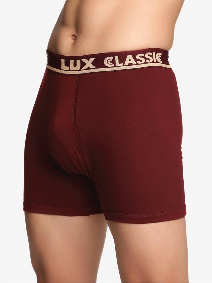 Image of Lux Classic Men's Outer Elastic Trunks - Pack of 2 (Color May Vary) | Premium 100% Cotton | Ultimate Comfort Breathable, Soft & Durable | Everyday Essential Lux Underwear