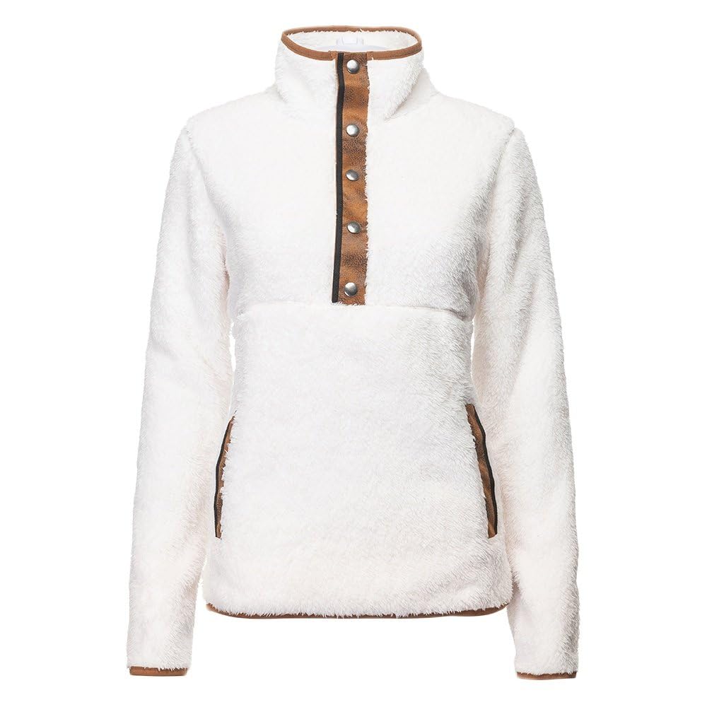 Wooly Bully Irresistible Half Snap Pullover Womens Whiskey Large