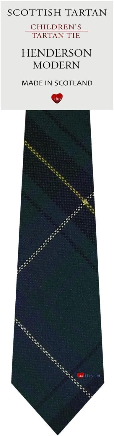 I LUV LTD Boys All Wool Tie Woven And Made in Scotland in Henderson Modern Tartan