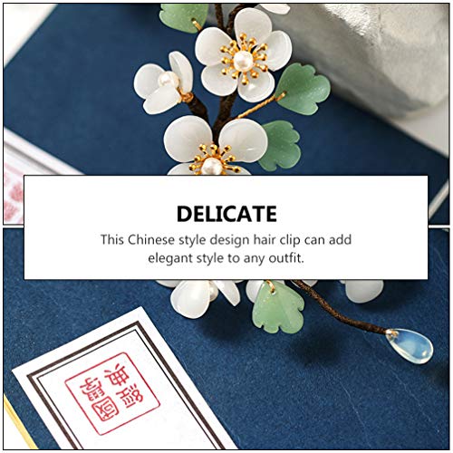 Lurrose Bridal Hair Clip Bridal Hair Clips Floral Hair Headdress Chinese Style Floral Hair Clips for Woman Girl Kids Tiara - Image 4