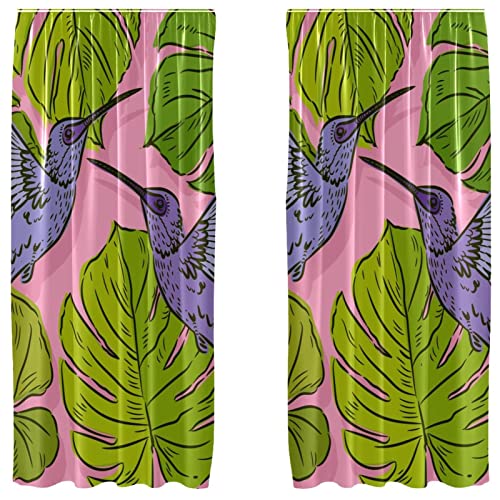 Rideaux feuilles de Monstera 140x213 cm lot de 2 pour salon