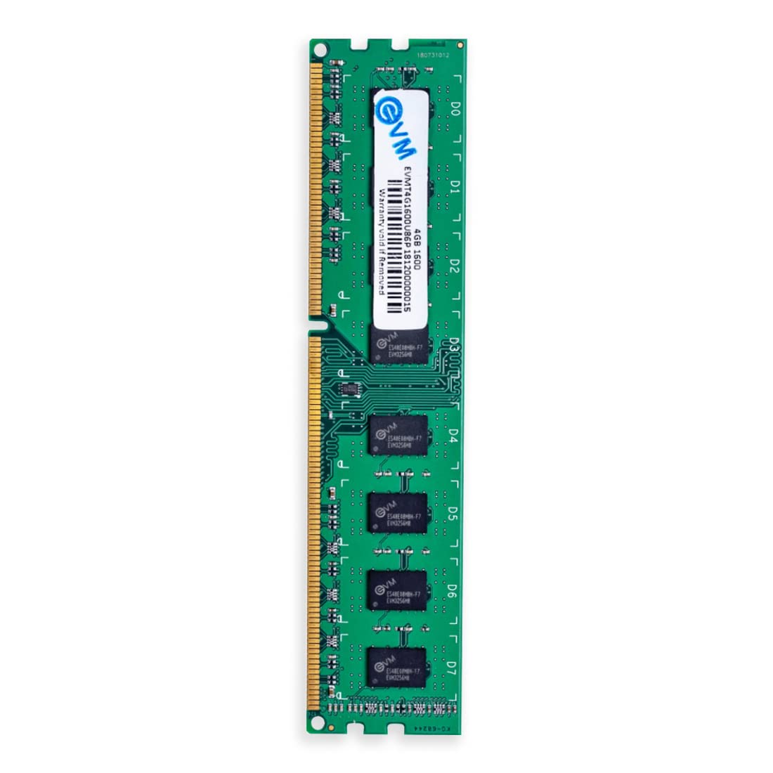EVM 4GB DDR3 Desktop RAM 1600MHz Long-DIMM Memory – High-Speed Performance, Low Voltage Requirement – 10 Year Warranty (EVMT4G1600U86P)