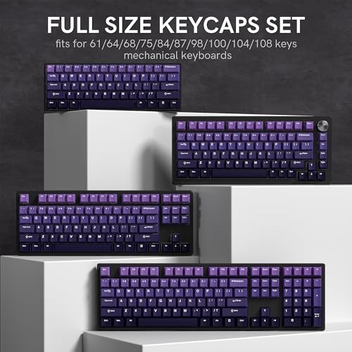 Image of dagaladoo Double Shot PBT keycaps Purple, Cherry Profile Keyboard Keycaps