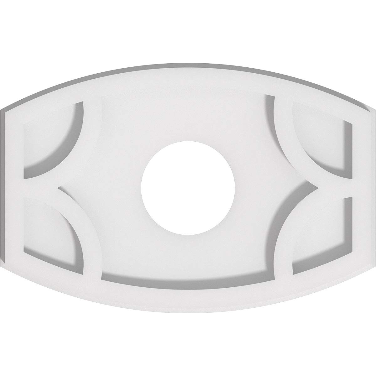 Ekena Millwork CMP12X8KY-03000 Kailey Architectural Grade PVC Contemporary Urethane Ceiling Medallions 12"W x 8"H x 3"ID x 6 1/2"C x 1"P