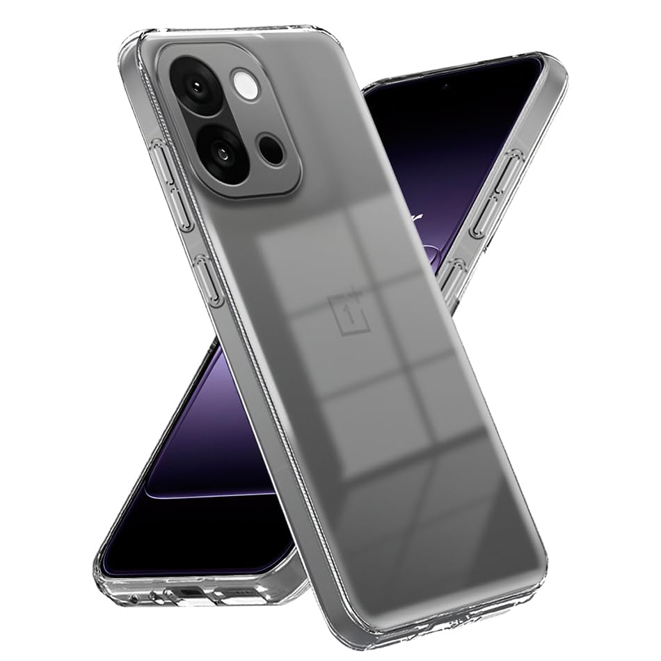 Image of JGD PRODUCTS for OnePlus 13S, Oneplus 13T Premium Transparent Hybrid Soft Slim Dust Proof Back Case Cover with Camera Protection